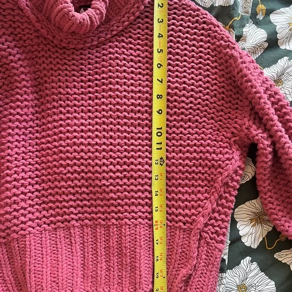 Free People My Only Sunshine Chunky Knit Sweater XS Pink - Picture 4 of 8